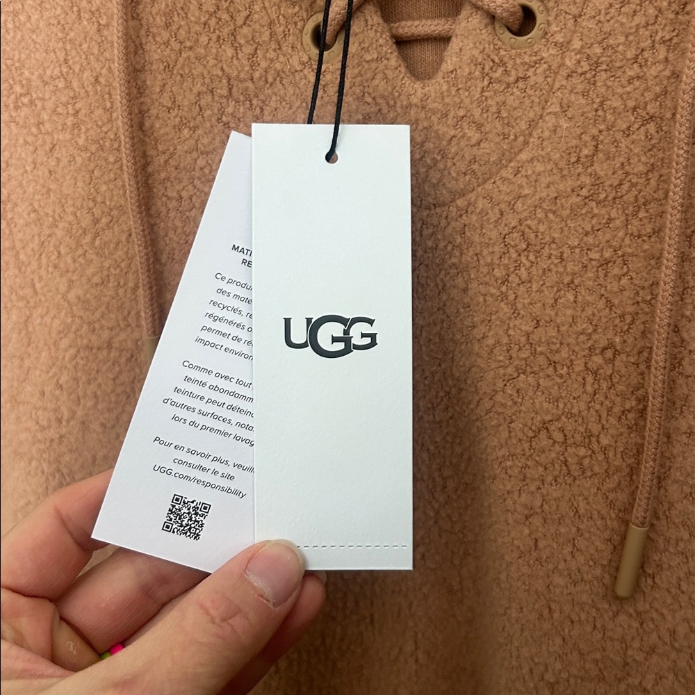 UGG Yasmine Short-Sleeve Mixed Hooded Dress NEW Size Small - Picture 3 of 11